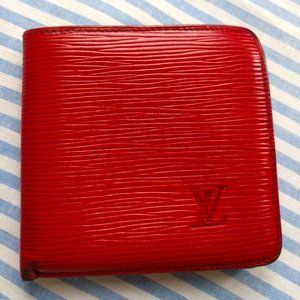Louis Vuitton Epi All Leather Red Wallet